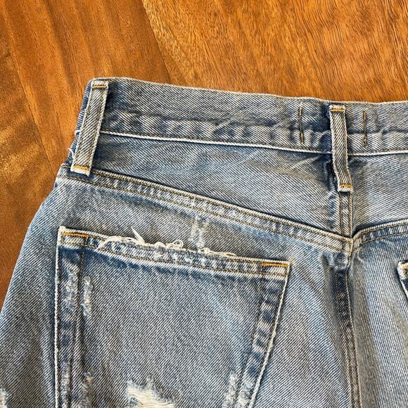 AGOLDE Parker Vintage Cut Off Short in Swapmeet Size 23‎ Blue Distressed Cute - Picture 14 of 16
